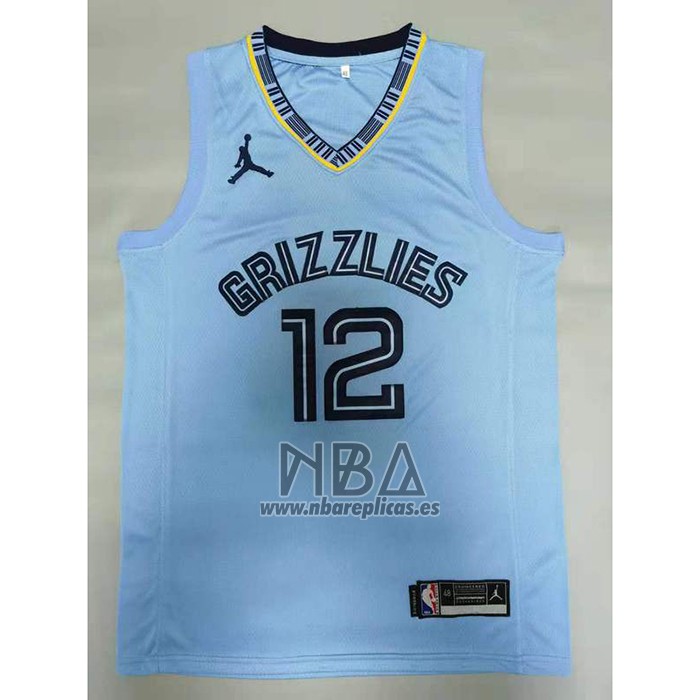 Camiseta Memphis Grizzlies Ja Morant NO 12 Statement 2020 Azul